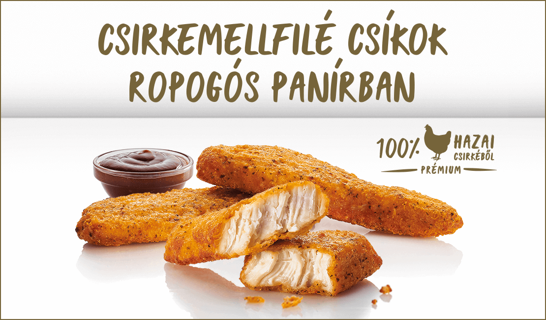 Csirkemellfilé csíkok ropogós panírban