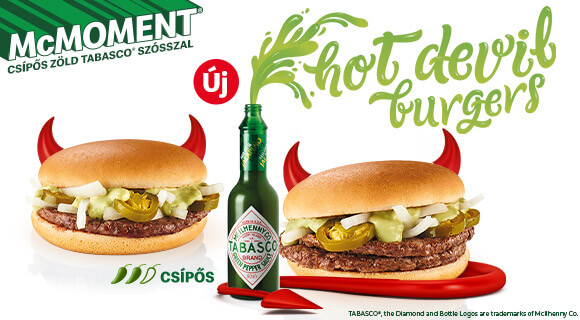 Új Hot Devil szendvicsek zöld TABASCO® szósszal!