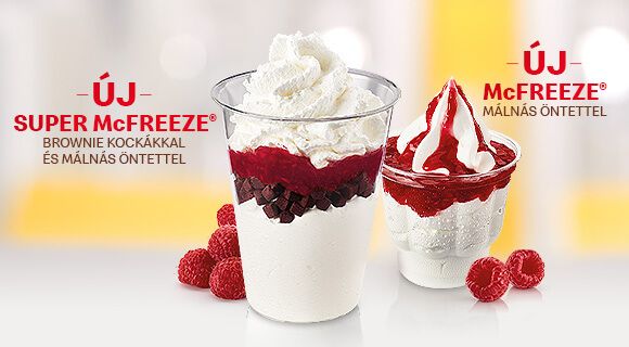 Új Super McFreeze® Brownie kockákkal és málnás öntettel!