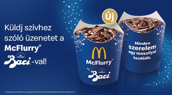 Visszatért a McFlurry® Baci®! Kóstold meg brownie kockákkal is!
